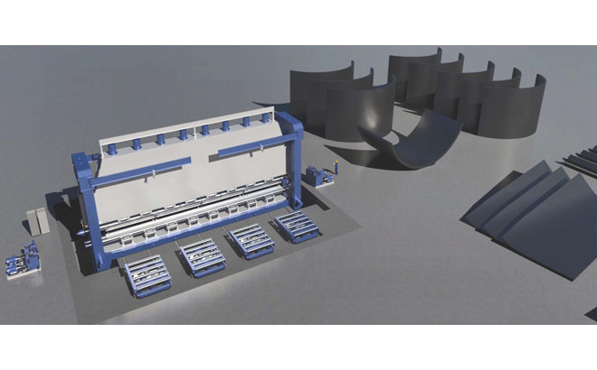 Roller bending machine for Shipyard